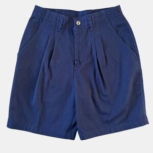 Northern Reflections Navy Blue Pleated High Rise mom Shorts Sz 27 Preppy Vintage